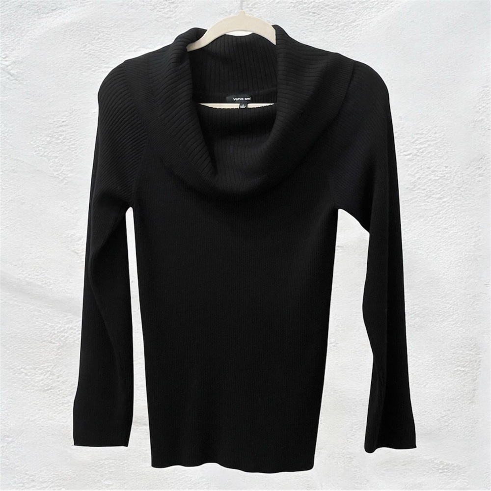 Black Cowl-Neck or Off-the-Shoulder Sweater